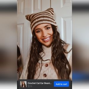 NWT CROCHET CAT BEANIE🚨FREE W/PURCHASE